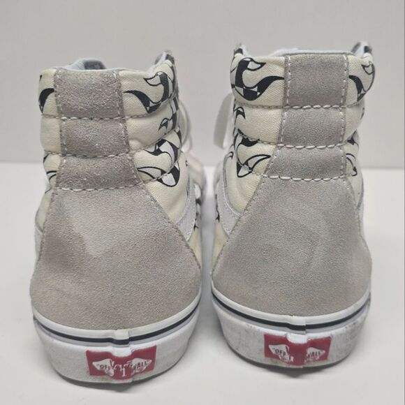 VANS Sk8-Hi Checkerboard Flame Light Grey Suede Sneakers Shoes Men's Size 9.5 - Picture 3 of 7